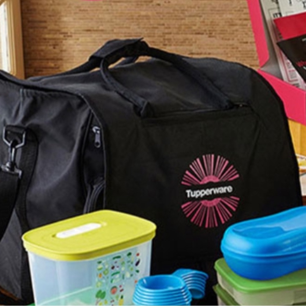 Tupperware Consultant Sales Rep Large Black Tote Bag NWT